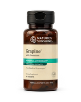 Nature's Sunshine Grapine with Protectors dietary supplement bottle, containing 10 tablets, on a white background.