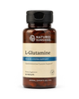 A bottle of Nature's Sunshine L-Glutamine dietary supplement, containing 30 vegcaps, shown on a clean white background.