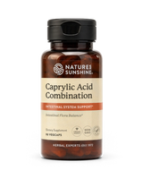 Nature's Sunshine Caprylic Acid Combination dietary supplement bottle, containing 90 vegcaps, on a clean white background.