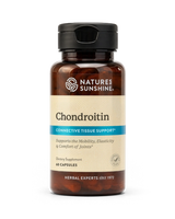 A bottle of Nature's Sunshine Chondroitin dietary supplement with a black cap and amber-brown bottle, on a clean white background.