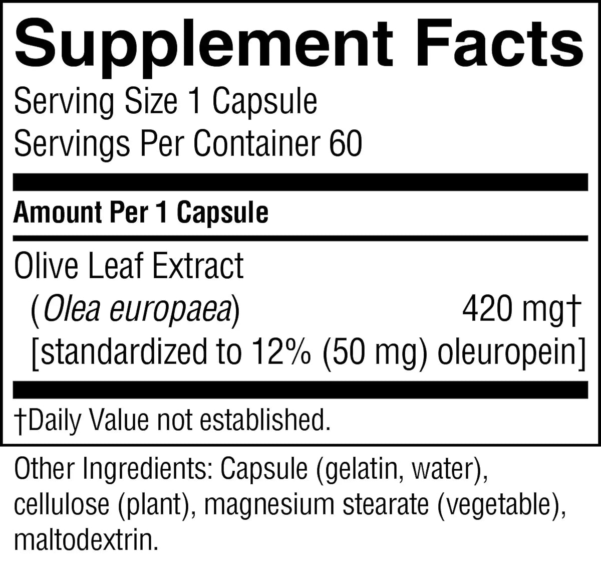 Nature's Sunshine Olive Leaf Extract
