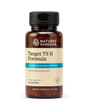 A bottle of Nature's Sunshine Target TS II Formula dietary supplement, featuring an amber brown bottle, beige label, and black cap, set against a plain white background.