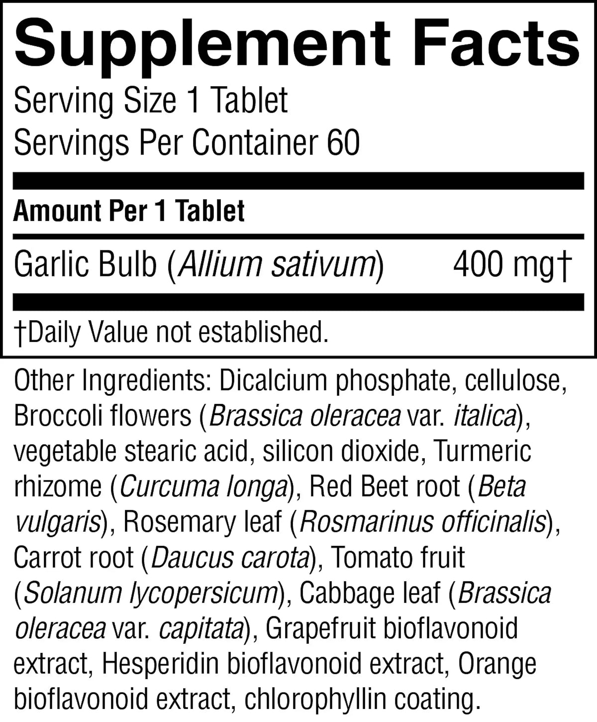 Nature's Sunshine Garlic, High Potency, SynerPro (60 tabs)