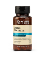 A bottle of Nature's Sunshine Men's Formula herbal prostate support dietary supplement, containing 60 capsules, shown on a clean white background.