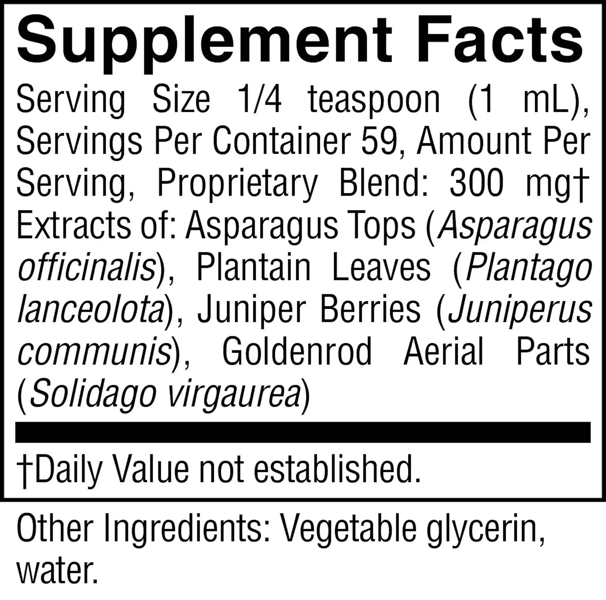 Supplement facts label with detailed ingredient information on a white background