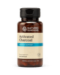 A bottle of Nature's Sunshine Activated Charcoal dietary supplement, 120 capsules, on a clean white background.