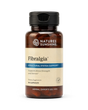A bottle of Natures Sunshine Fibralgia Structural System Support dietary supplement, containing 10 capsules, on a clean white background.
