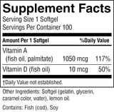 Nature's Sunshine Vitamin A & D (10,000/400 IU) (100 softgel caps)