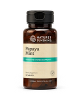 Nature's Sunshine Papaya Mint Digestive System Support dietary supplement bottle with 70 tablets, shown on a clean white background.