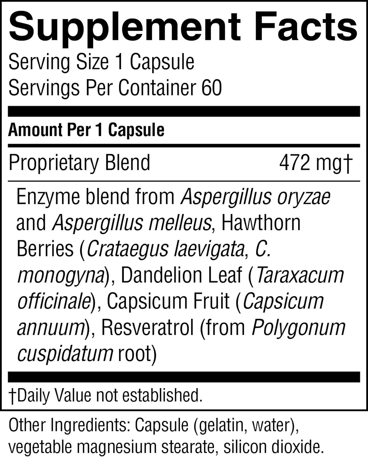 Nature's Sunshine Supplement Facts