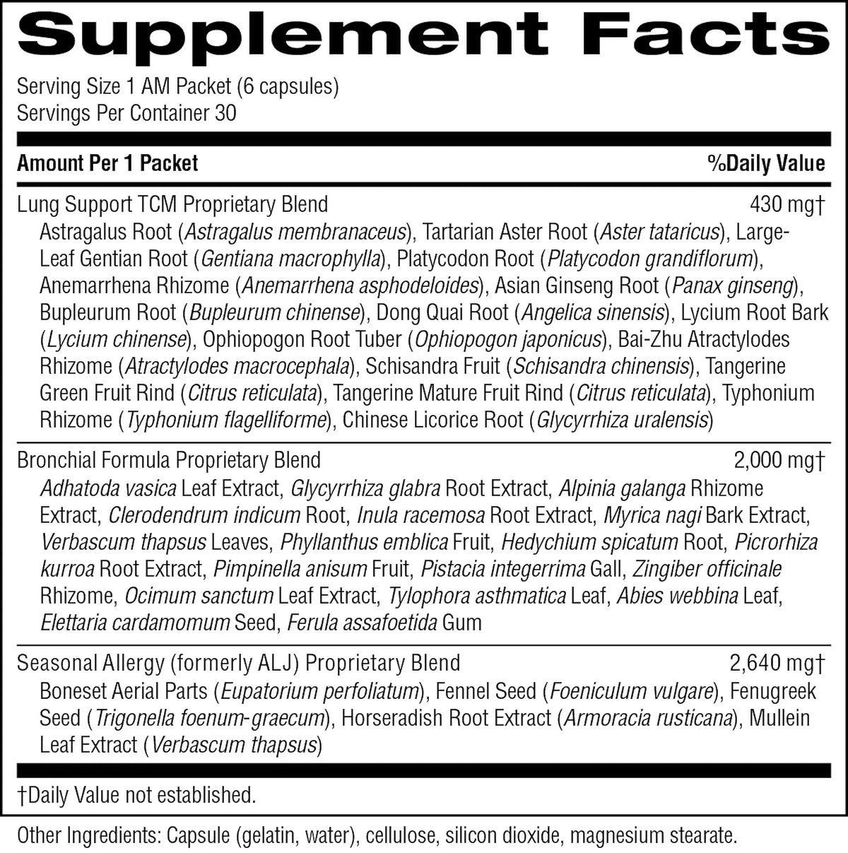 Nature's Sunshine Respiratory System Pack (30 day)