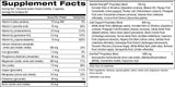 A supplement facts label titled 'Serving Facts' with a white background, black text, and a blue header. The label lists nutrients such as vitamin A, B, C, D, E, calcium, phosphorus, zinc, magnesium, copper, and potassium, along with amounts per one packet and daily value percentages.