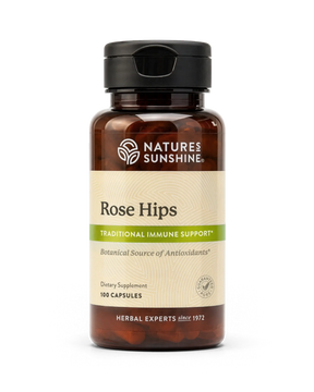 A bottle of Natures Sunshine Cordyceps dietary supplement with a black cap and a beige label, containing 10 capsules, on a white background.