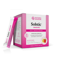 Nature's Sunshine Solstic Immune Daily Immune Support box in pink and white packaging, with one single stick pack standing in front on a clean white background.