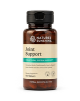 Nature's Sunshine Joint Support dietary supplement bottle with amber brown plastic and a black flip-top cap, shown on a clean white background.