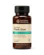 Nature's Sunshine Flash-Ease Time Release Traditional Menopause Support dietary supplement bottle with amber brown plastic and a black cap, containing 60 tablets.