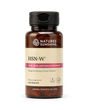 A bottle of Nature's Sunshine HSN-W Hair, Skin, and Nails Formula dietary supplement, containing 100 vegcaps, shown on a clean white background.