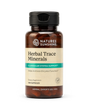 A bottle of Nature's Sunshine Herbal Trace Minerals dietary supplement, containing 100 capsules, on a clean white background.