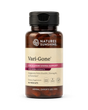 Nature's Sunshine Vari-Gone Circulatory System Support dietary supplement bottle with amber brown plastic and a black flip-top cap, shown on a white background.