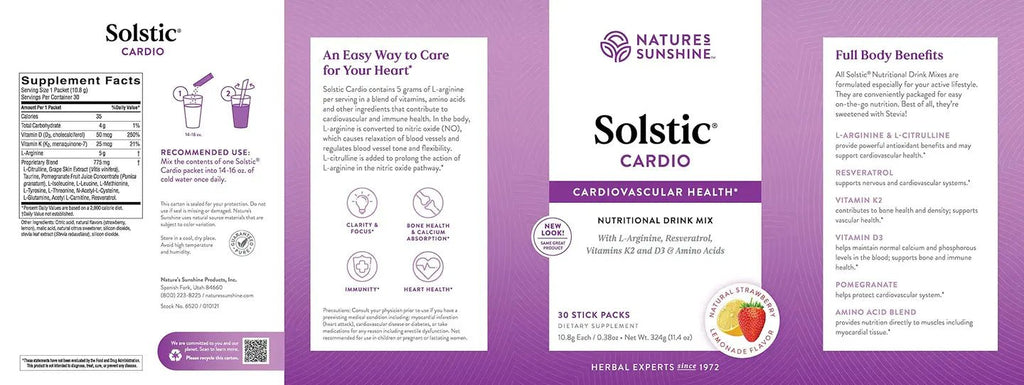 Nature's Sunshine Solstic Cardio (30 packets) - Nature's Best Health Store