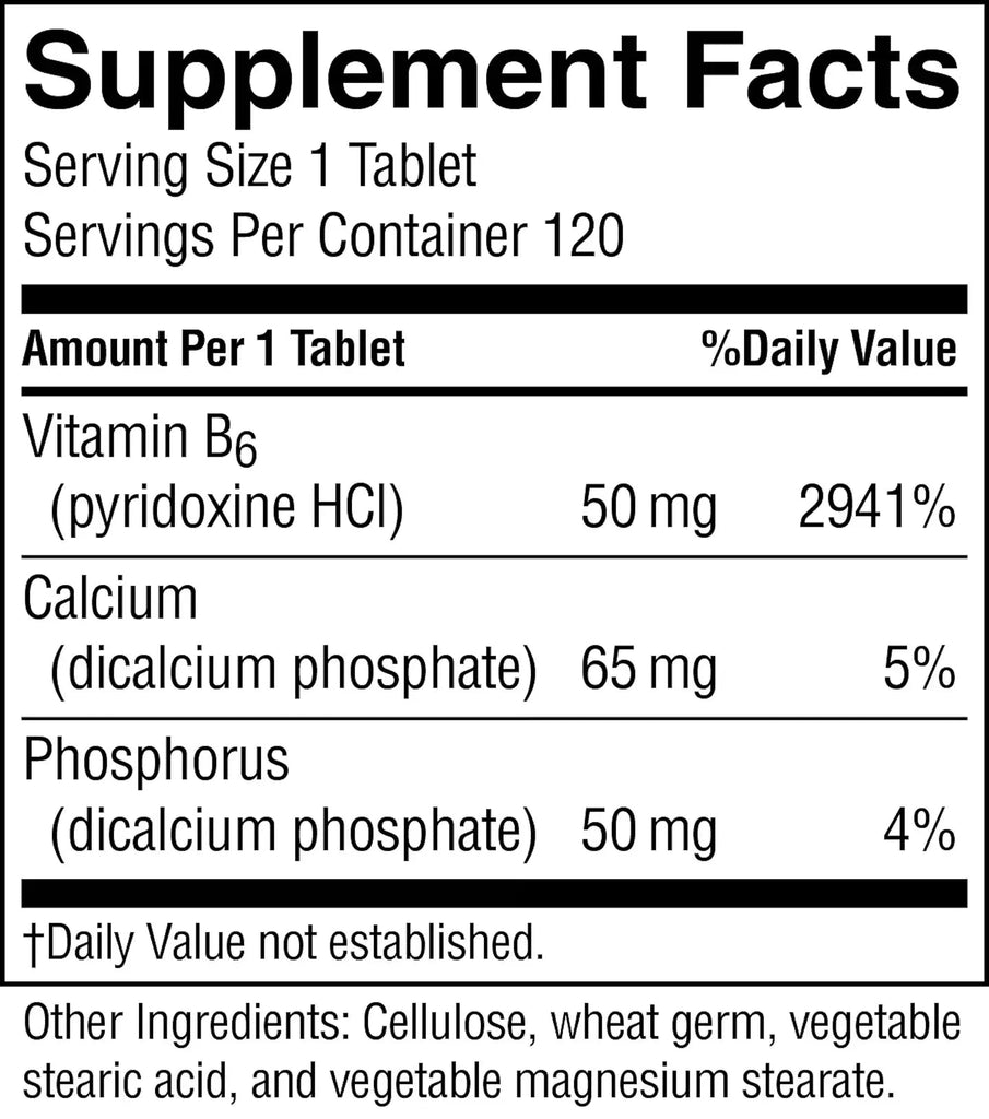 Nature's Sunshine Vitamin B6 (50 mg) (120 tabs) - Nature's Best Health Store
