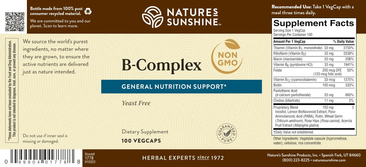 Nature's Sunshine Vitamin B-Complex (100 caps)