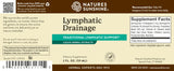 Nature's Sunshine Lymphatic Drainage supplement label with text and branding.