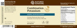 Natures Sunshine Combination Potassium herbal supplement box, featuring a dark brown and beige design with a blue accent banner and Supplement Facts panel.