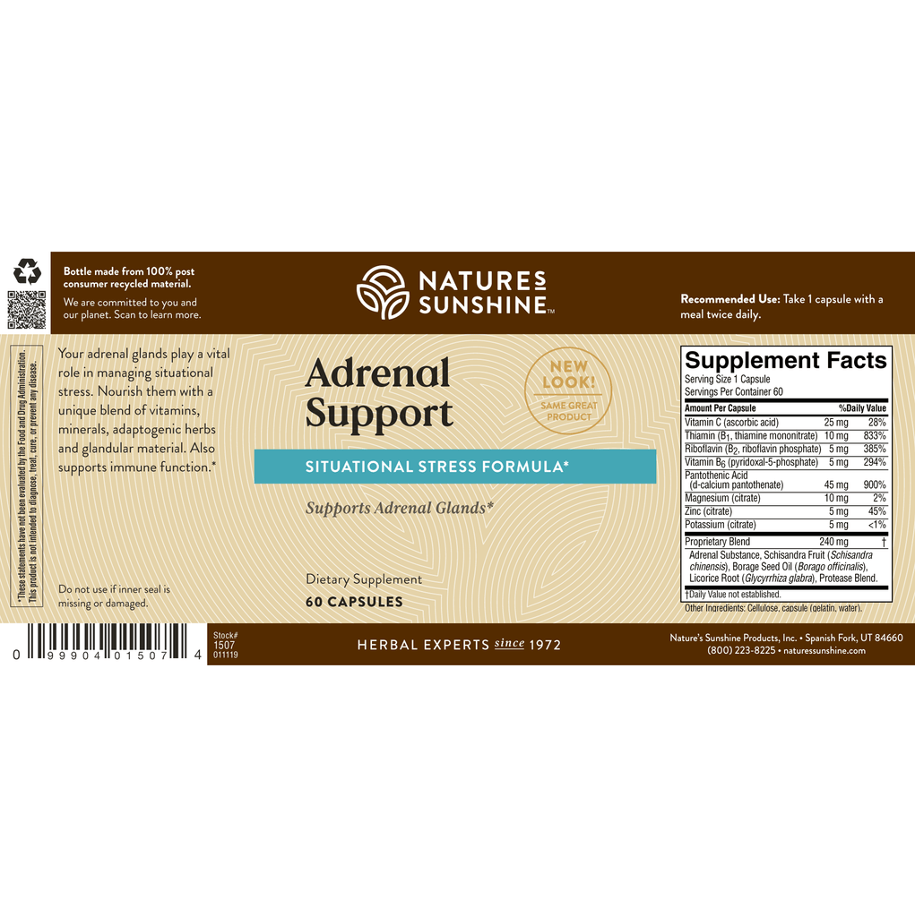 Nature's Sunshine Adrenal Support (60 caps) - Nature's Best Health Store
