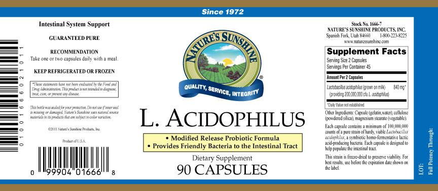 Nature's Sunshine Acidophilus (90 caps) - Nature's Best Health Store