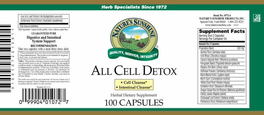 Nature's Sunshine All Cell Detox (100 caps) - Nature's Best Health Store