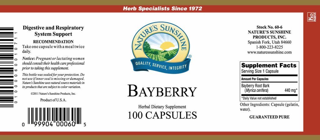 Nature's Sunshine Bayberry (100 caps) - Nature's Best Health Store