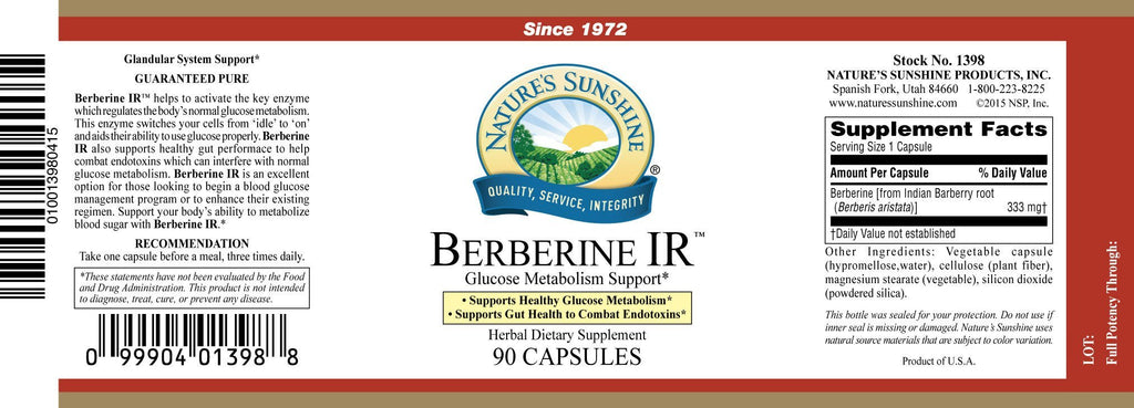 Nature's Sunshine Berberine IR (90 Caps) - Nature's Best Health Store