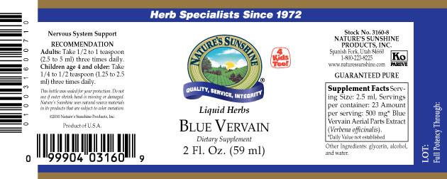 Nature's Sunshine Blue Vervain (2 fl. oz.) - Nature's Best Health Store