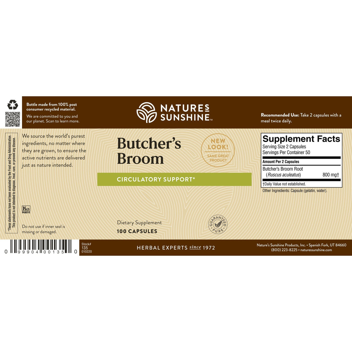 Nature's Sunshine Butcher's Broom (100 caps) - Nature's Best Health Store