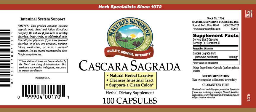 Nature's Sunshine Cascara Sagrada (100 caps) - Nature's Best Health Store