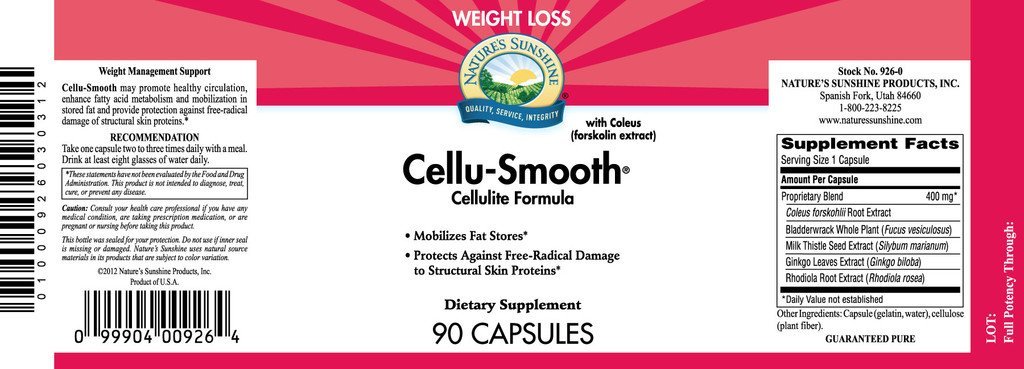 Nature's Sunshine Cellu-Smooth® w/Coleus (90 caps) - Nature's Best Health Store