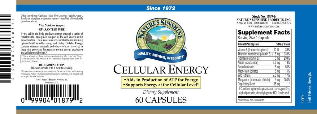 Nature's Sunshine Cellular Energy (60 caps) - Nature's Best Health Store