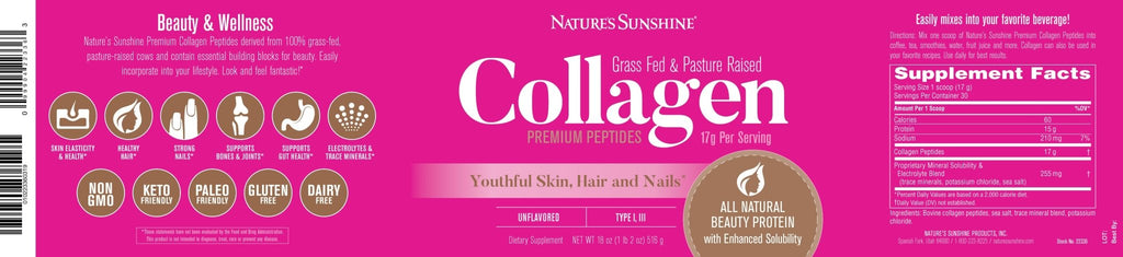 Nature's Sunshine Collagen (18 oz.) (30 Servings) - Nature's Best Health Store