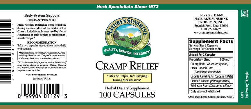 Nature's Sunshine Cramp Relief (100 caps) - Nature's Best Health Store