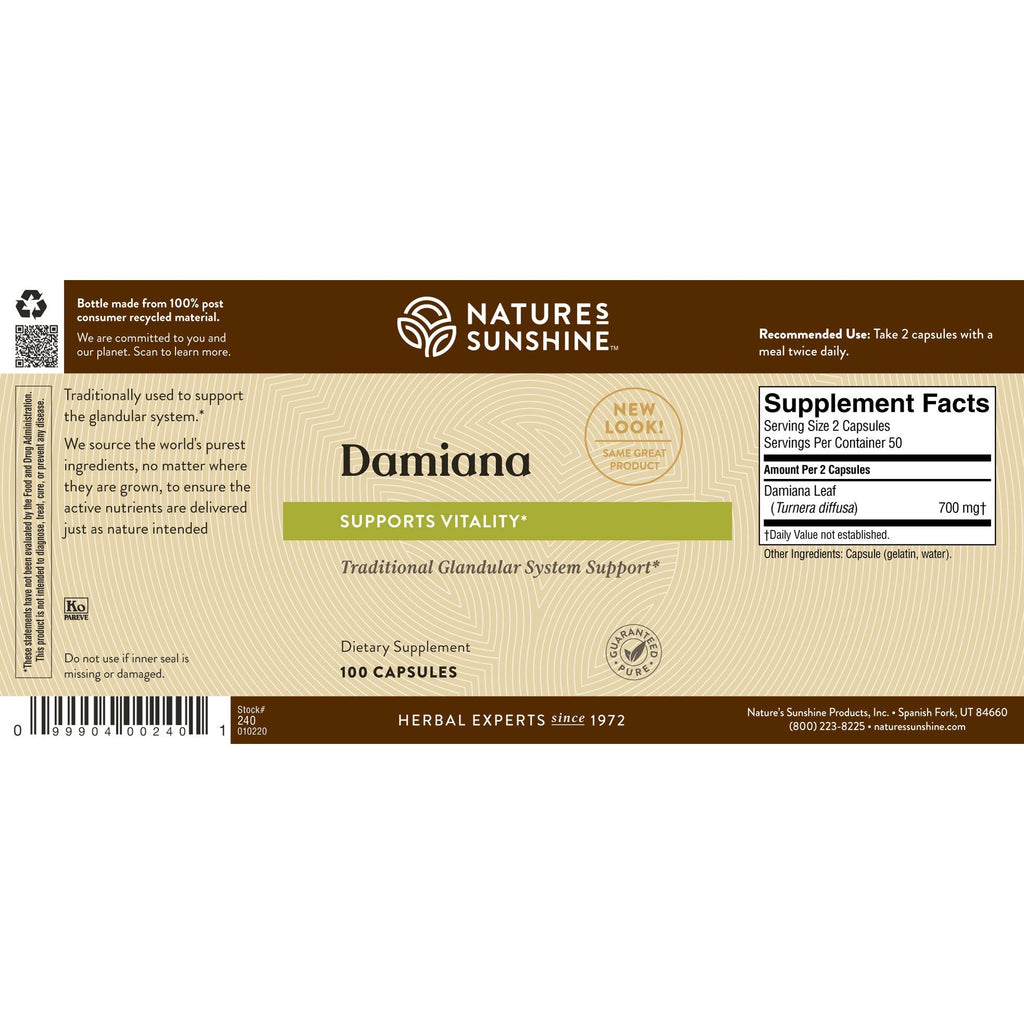 Nature's Sunshine Damiana (100 caps) - Nature's Best Health Store