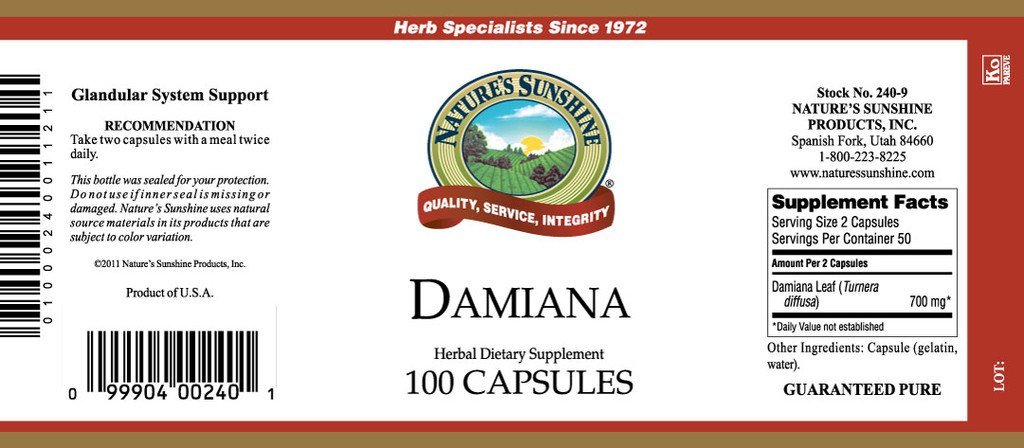 Nature's Sunshine Damiana (100 caps) - Nature's Best Health Store