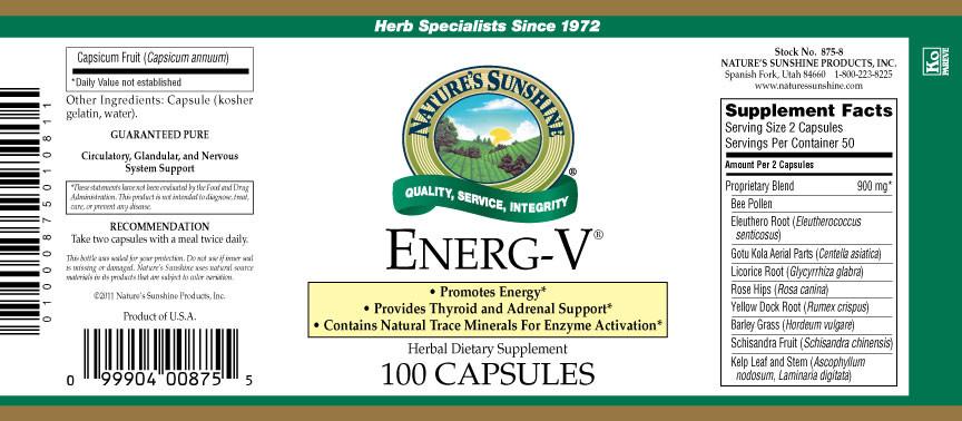 Nature's Sunshine Energ-V® (100 caps) - Nature's Best Health Store