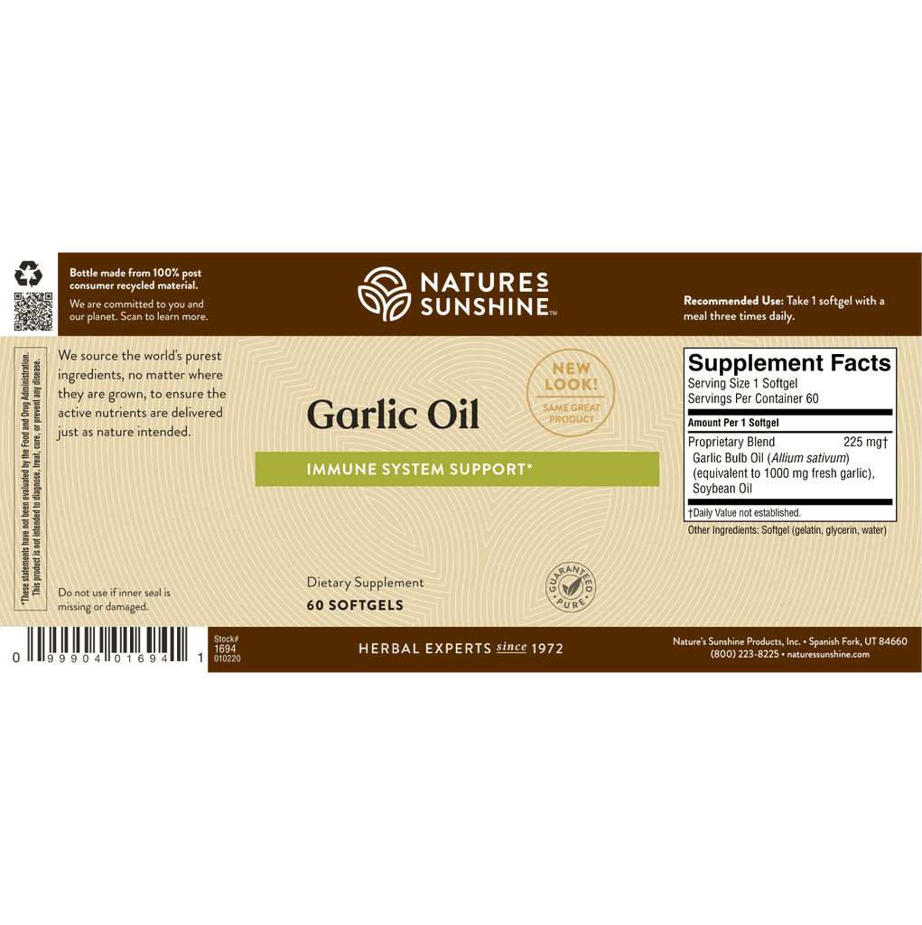 Nature's Sunshine Garlic Oil (60 softgel caps) - Nature's Best Health Store