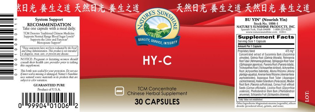 Nature's Sunshine HY-C TCM Conc. (30 caps) - Nature's Best Health Store