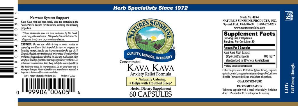 Nature's Sunshine Kava Kava Conc. (60 caps) - Nature's Best Health Store