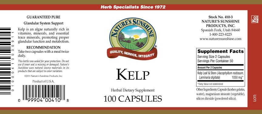 Nature's Sunshine Kelp (100 caps) - Nature's Best Health Store
