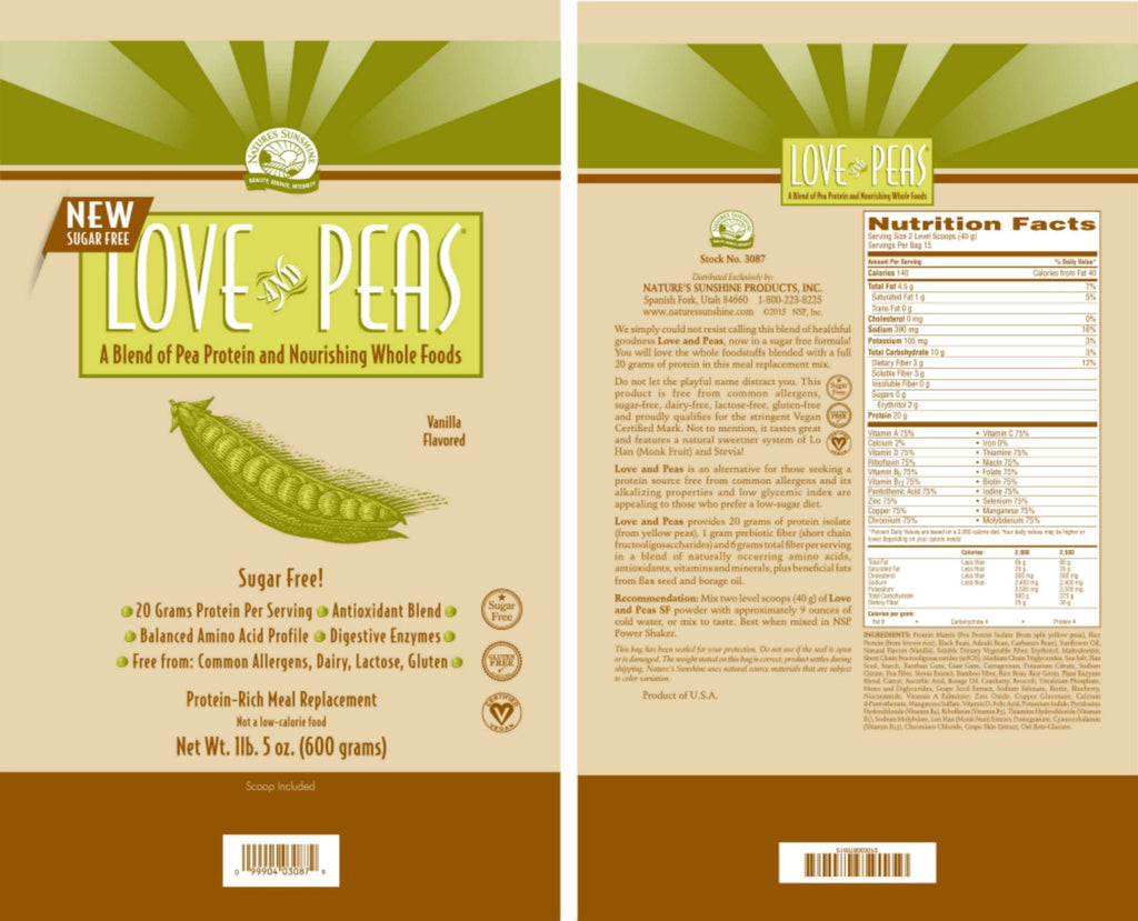 Nature's Sunshine Love and Peas (Sugar Free) (15 servings) - Nature's Best Health Store