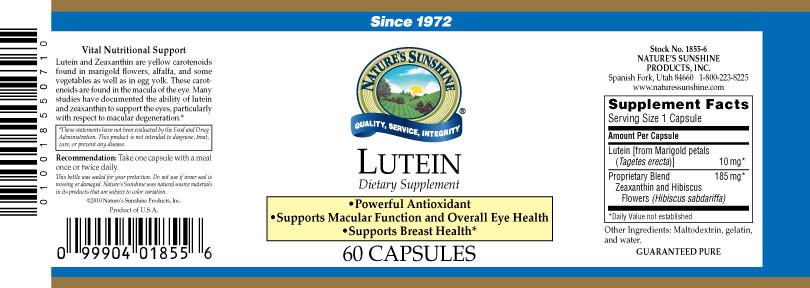 Nature's Sunshine Lutein (10 mg) (60 caps) - Nature's Best Health Store