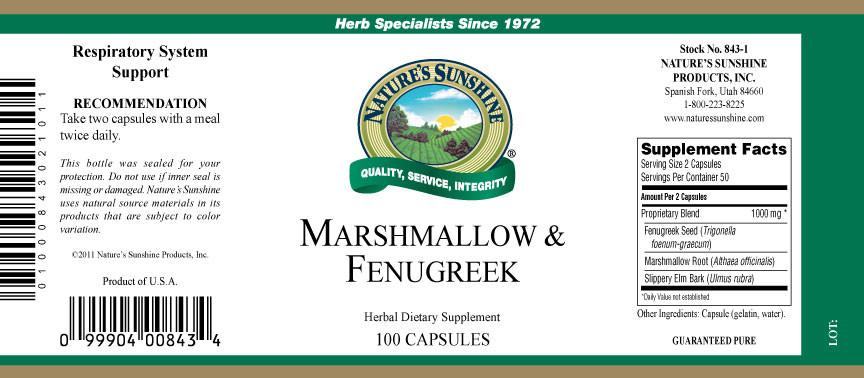 Nature's Sunshine Marshmallow & Fenugreek (100 caps) - Nature's Best Health Store